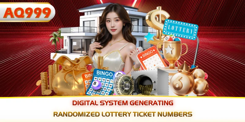 Digital system generating randomized lottery ticket numbers