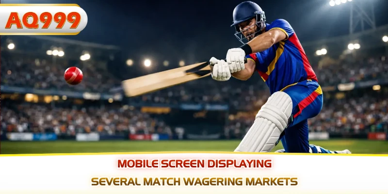 Mobile screen displaying several match wagering markets
