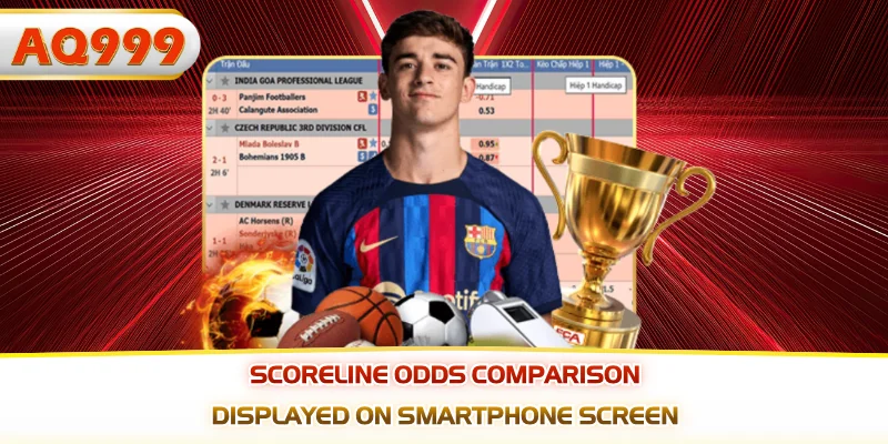 Scoreline odds comparison displayed on smartphone screen