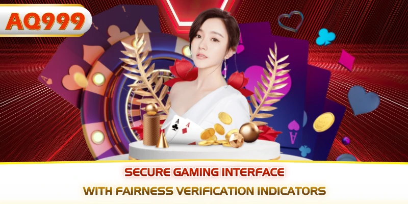 Secure gaming interface with fairness verification indicators