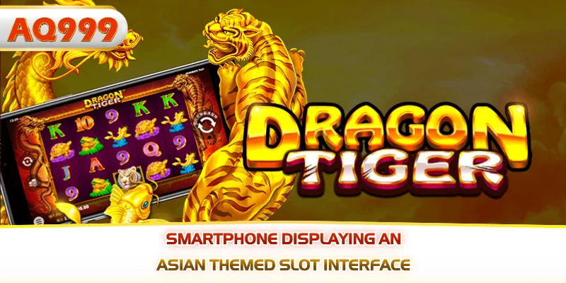 Smartphone displaying an Asian themed slot interface
