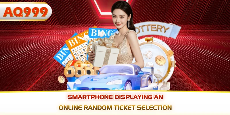 Smartphone displaying an online random ticket selection