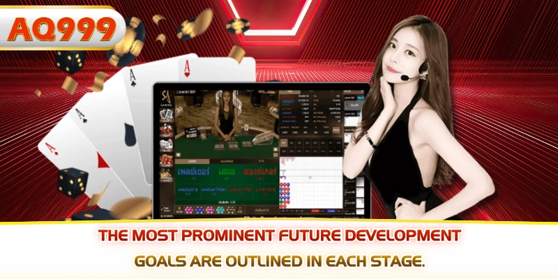 The most prominent future development goals are outlined in each stage