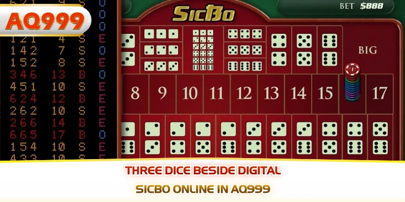 Three dice beside digital sicbo online in AQ999